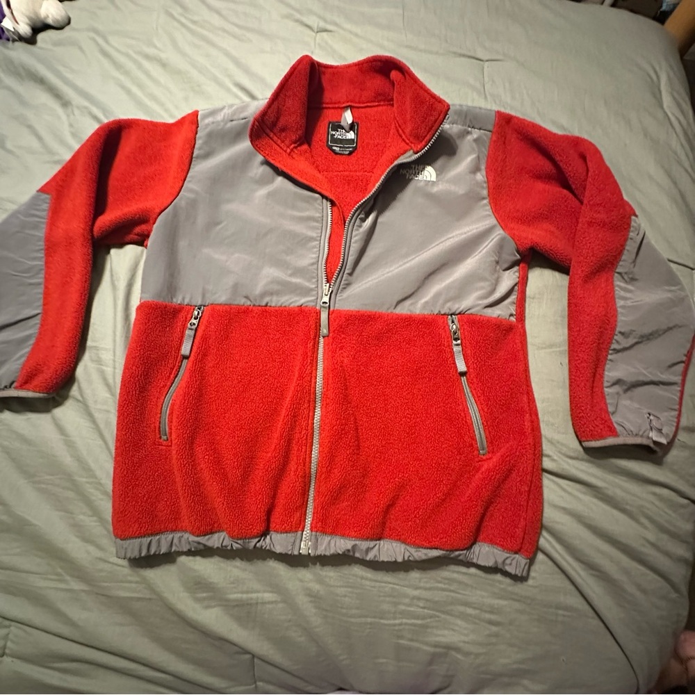 The North Face Fleece Denali Jacket Full Zip With Pockets Black Youth Boys Sz XL